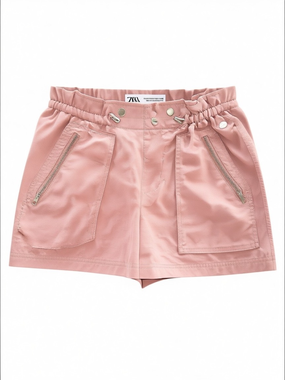Calia Pink Utility Shorts Elastic Waist Zip Pocket Shorts Size S